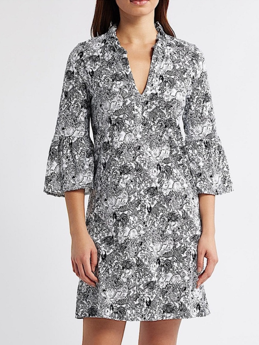 Lilly Pulitzer Black and White Floral Mini Dress